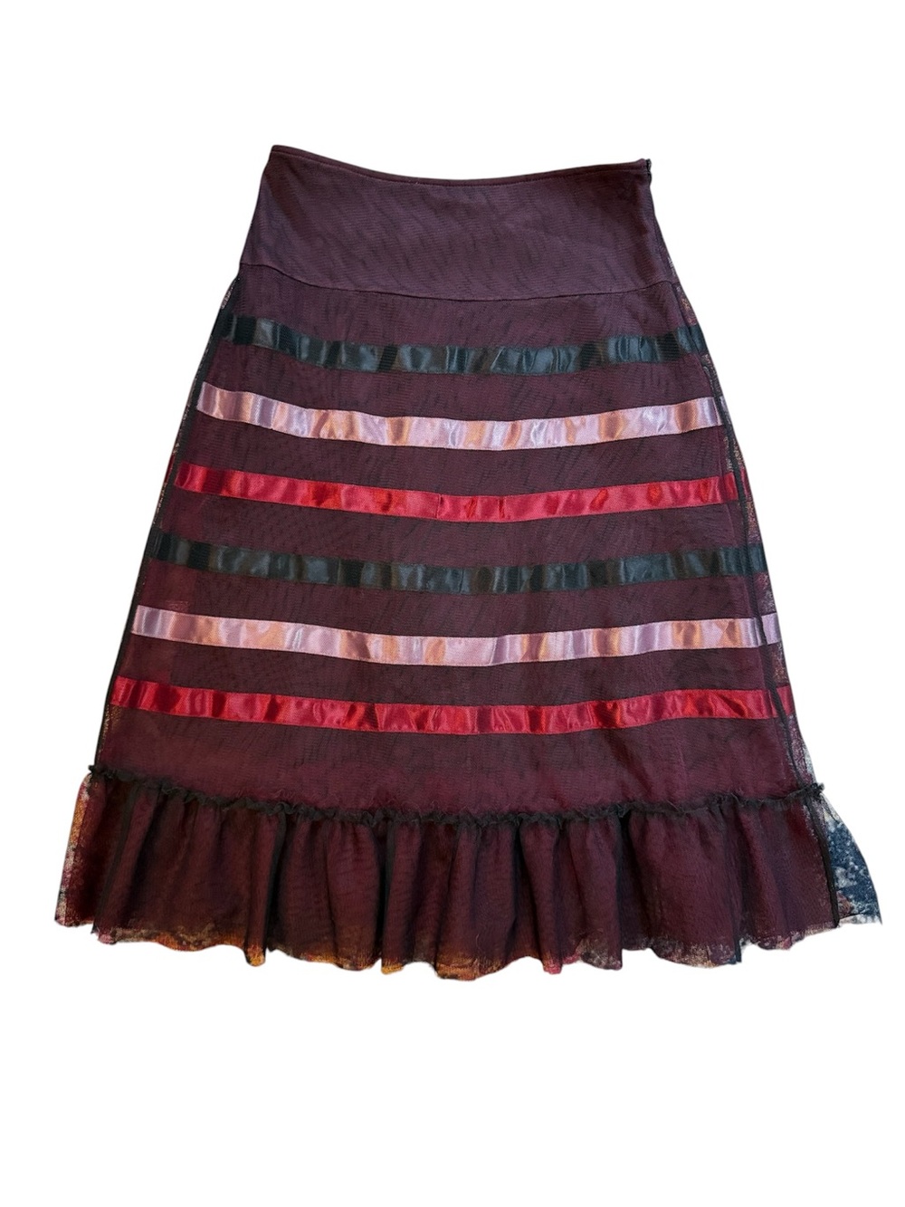 Vintage Y2K Betsey Johnson New York Black Label Ribbon Tulle Skirt Size XS/S - Picture 2 of 7
